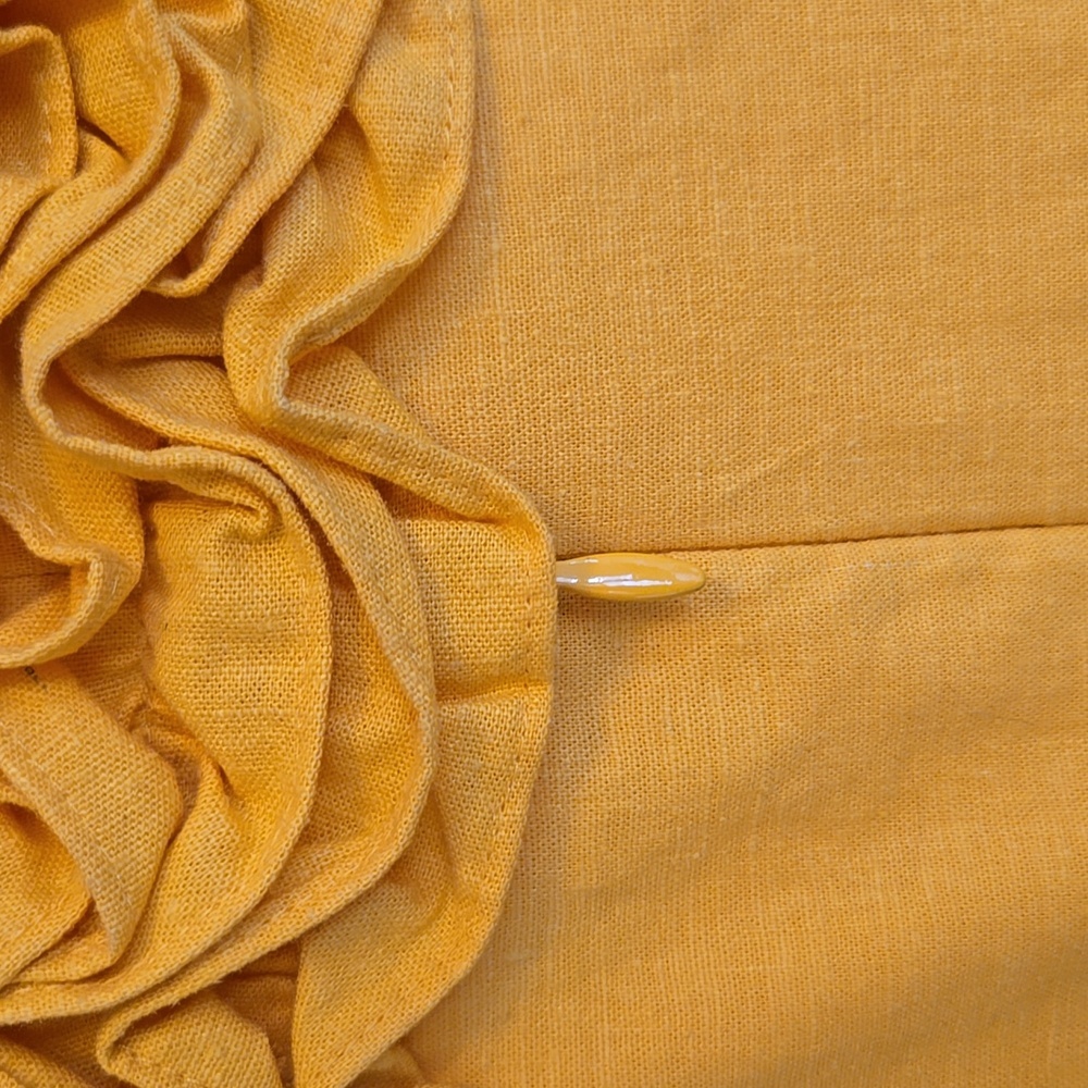 Cache Golden Yellow Ruffle Midi Dress Size 12 • Romantic Vintage-Inspired Style - Picture 10 of 13